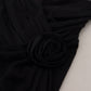 Dolce & Gabbana Black Wrap Sheath Long Gown Wool Dress
