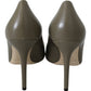 Jimmy Choo Pebble Green Leather Amika Pumps