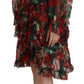Dolce & Gabbana Multicolor Geranium A-line Knee Length Dress