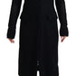 Dolce & Gabbana Black Button Down Long Blazer Cotton Jacket