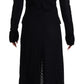 Dolce & Gabbana Black Button Down Long Blazer Cotton Jacket