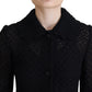 Dolce & Gabbana Black Button Down Long Blazer Cotton Jacket