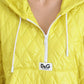 Dolce & Gabbana Yellow Nylon Quilted Hooded Pullover Jacket