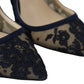 Jimmy Choo Navy Blue Lancer 85 Sandals Pumps
