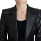 Dolce & Gabbana Black Long Sleeves Crop Blazer Cotton Jacket