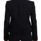 Dolce & Gabbana Black Single Breasted Fit Blazer Wool Jacket