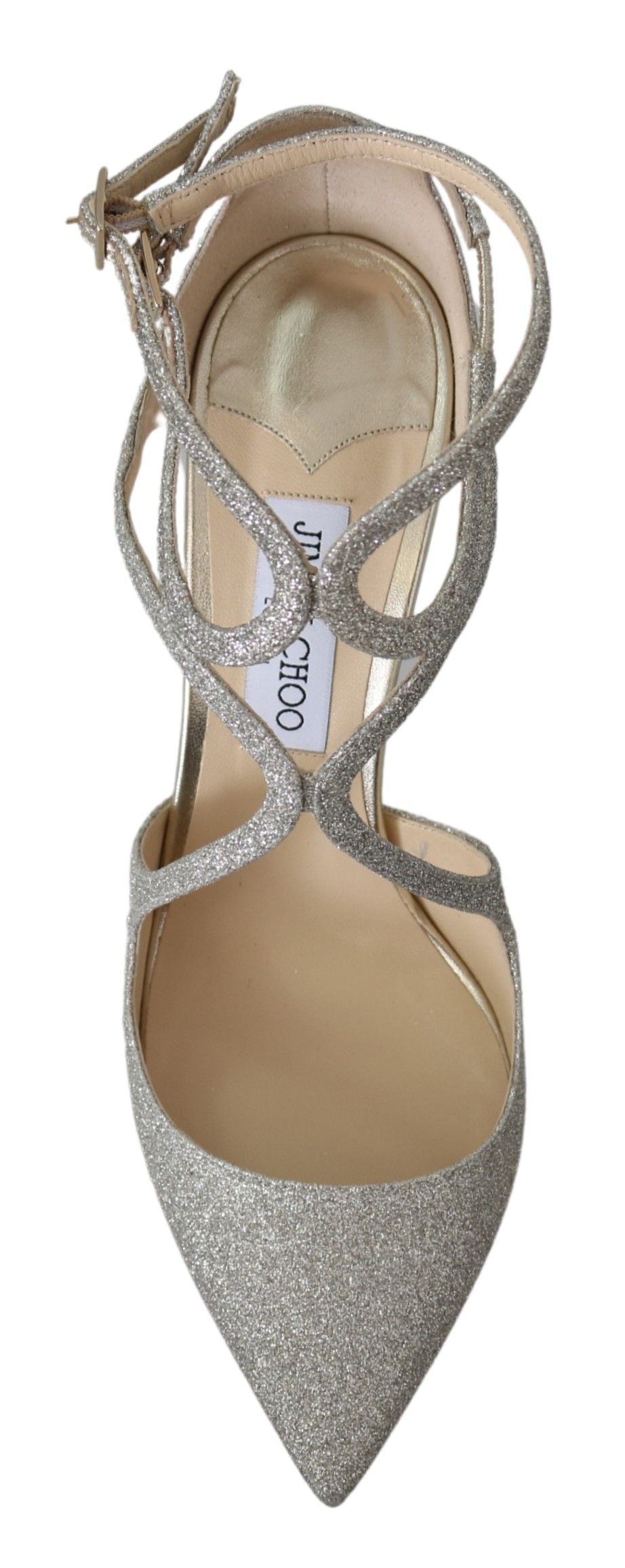 Jimmy Choo Lancer 100 Platinum Ice Leather Pumps