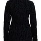 Dolce & Gabbana Black Leopard Long Sleeve Denim Cotton Jacket