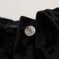Dolce & Gabbana Black Leopard Long Sleeve Denim Cotton Jacket
