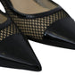Jimmy Choo 블랙 메쉬 레더 아미카 50 펌프스