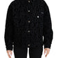 Dolce & Gabbana Black Leopard Long Sleeve Denim Cotton Jacket