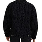 Dolce & Gabbana Black Leopard Long Sleeve Denim Cotton Jacket
