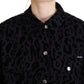 Dolce & Gabbana Black Leopard Long Sleeve Denim Cotton Jacket