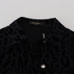 Dolce & Gabbana Black Leopard Long Sleeve Denim Cotton Jacket