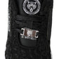 Plein Sport Black Polyester Runner Joice Sneakers Shoes