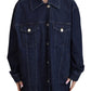 Dolce & Gabbana Blue Button Down Denim Collared Cotton Jacket