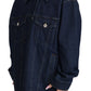 Dolce & Gabbana Blue Button Down Denim Collared Cotton Jacket