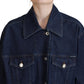 Dolce & Gabbana Blue Button Down Denim Collared Cotton Jacket