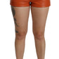 Dolce & Gabbana Orange Leather High Waist Hot Pants Shorts