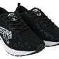Plein Sport Black Polyester Runner Umi Sneakers Shoes