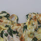 Dolce & Gabbana Yellow Floral Print Pleated Maxi Silk Dress