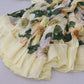 Dolce & Gabbana Yellow Floral Print Pleated Maxi Silk Dress