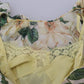 Dolce & Gabbana Yellow Floral Print Pleated Maxi Silk Dress