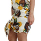 Dolce & Gabbana White Coconut Print Sheath Mini Silk Dress