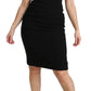 Dolce & Gabbana Black A-line High Waist Mini Wool Skirt