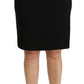 Dolce & Gabbana Black A-line High Waist Mini Wool Skirt