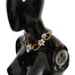 Dolce & Gabbana White Floral LILIUM Pendant Gold Chain Brass Pearl Necklace