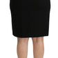 Dolce & Gabbana Black A-line High Waist Mini Wool Skirt