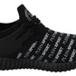 Plein Sport Black Polyester Runner Henry Sneakers Shoes