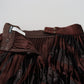 Dolce & Gabbana Brown Polyester High Waist A-line Maxi Skirt
