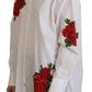 Dolce & Gabbana White Cotton Flower Embroidery Shirt Top