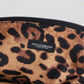 Dolce & Gabbana Blue Logo Print Hand Pouch Leopard Print Toiletry Bag