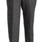 Dolce & Gabbana Gray Wool Pleated Cropped Trouser Pants