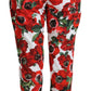 Dolce & Gabbana White Anemone Print Tapered Cotton Trouser Pant