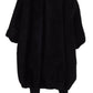 Dolce & Gabbana Black Cashmere Blend Faux Fur Coat Jacket