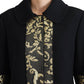 Dolce & Gabbana Black Gold Jacquard Long Trench Coat Jacket
