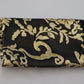 Dolce & Gabbana Black Gold Jacquard Long Trench Coat Jacket