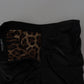 Dolce & Gabbana Black Lambskin Leather A-line Mini Skirt