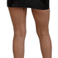 Dolce & Gabbana Shiny Black High Waist A-line Mini Skirt