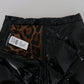 Dolce & Gabbana Shiny Black High Waist A-line Mini Skirt