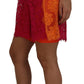 Dolce & Gabbana Pink Orange Lace Cotton High Waist Shorts