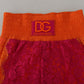 Dolce & Gabbana Pink Orange Lace Cotton High Waist Shorts