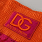 Dolce & Gabbana Pink Orange Lace Cotton High Waist Shorts