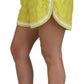 Dolce & Gabbana Yellow Nylon Quilted High Waist Bermuda Shorts