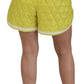 Dolce & Gabbana Yellow Nylon Quilted High Waist Bermuda Shorts