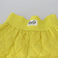 Dolce & Gabbana Yellow Nylon Quilted High Waist Bermuda Shorts